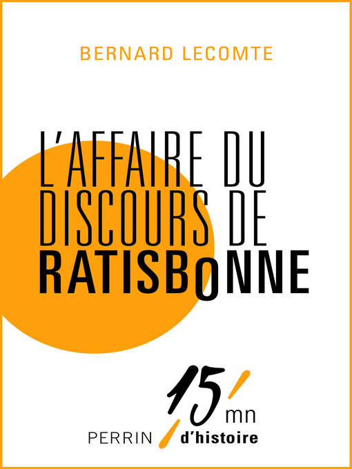 Title details for L'affaire du discours de Ratisbonne by Bernard Lecomte - Wait list